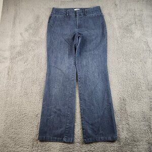 Dockers Metro Pant Womens 6 Med Blue Ideal Fit Mid Rise Flare Leg Casual Trouser